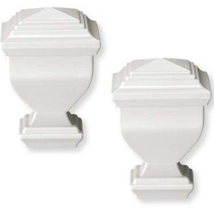 Cambria Satin White Napoleon Curtain Finials Set of 2
